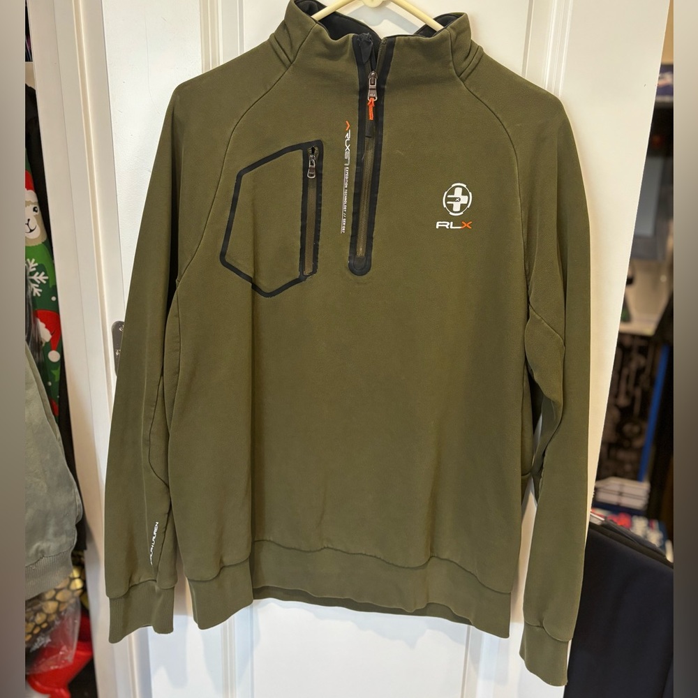 RLX army green quarter zip pullover